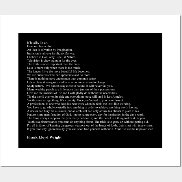 Frank Lloyd Wright Quotes Wall Art by qqqueiru